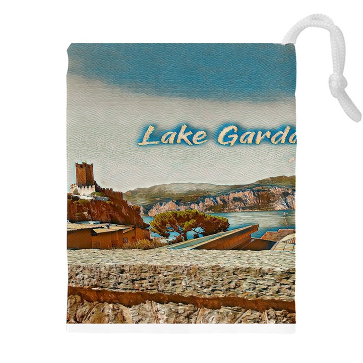 Malcesine Castle On Lake Garda Drawstring Pouch (4XL)