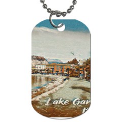 Birds And People On Lake Garda Dog Tag (one Side) by ConteMonfrey