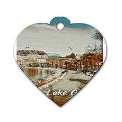 Birds And People On Lake Garda Dog Tag Heart (two Sides) by ConteMonfrey