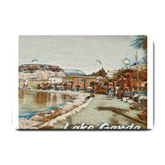 Birds And People On Lake Garda Small Doormat by ConteMonfrey