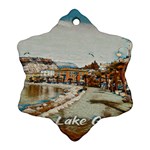 Birds And People On Lake Garda Snowflake Ornament (Two Sides) Front