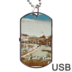 Birds And People On Lake Garda Dog Tag Usb Flash (one Side) by ConteMonfrey