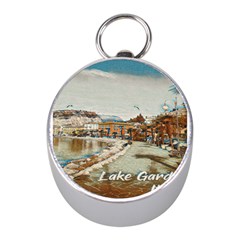 Birds And People On Lake Garda Mini Silver Compasses by ConteMonfrey