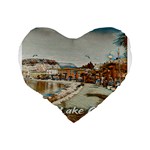 Birds And People On Lake Garda Standard 16  Premium Flano Heart Shape Cushions Back