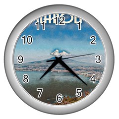 Napoli - Vesuvio Wall Clock (silver) by ConteMonfrey