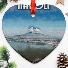 Napoli - Vesuvio Heart Ornament (two Sides) by ConteMonfrey