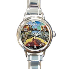 Gondola View   Round Italian Charm Watch by ConteMonfrey