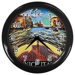 Gondola View   Wall Clock (black) by ConteMonfrey