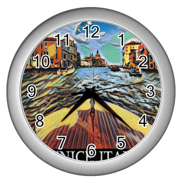 Gondola View   Wall Clock (Silver)