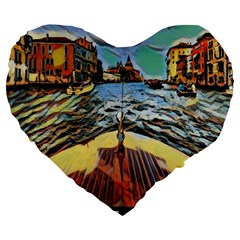 Gondola View   Large 19  Premium Heart Shape Cushions by ConteMonfrey