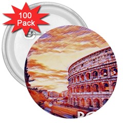 Rome Colosseo, Italy 3  Buttons (100 Pack)  by ConteMonfrey