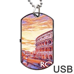 Rome Colosseo, Italy Dog Tag Usb Flash (one Side) by ConteMonfrey