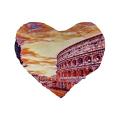 Rome Colosseo, Italy Standard 16  Premium Heart Shape Cushions by ConteMonfrey