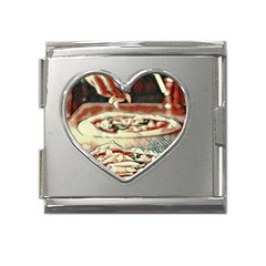 Naples Pizza On The Making Mega Link Heart Italian Charm (18mm) by ConteMonfrey