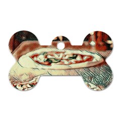 Naples Pizza On The Making Dog Tag Bone (one Side) by ConteMonfrey