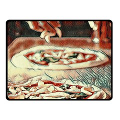 Naples Pizza On The Making One Side Fleece Blanket (small) by ConteMonfrey