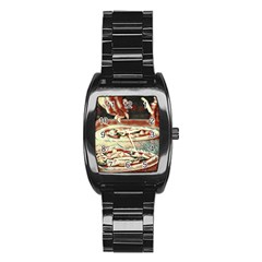 Naples Pizza On The Making Stainless Steel Barrel Watch by ConteMonfrey