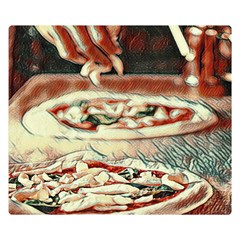 Naples Pizza On The Making Premium Plush Fleece Blanket (small) by ConteMonfrey