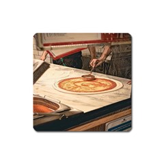 Let`s Make Pizza Square Magnet by ConteMonfrey