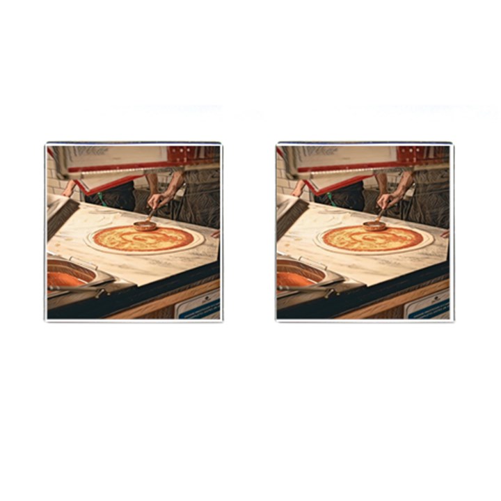 Let`s Make Pizza Cufflinks (Square)