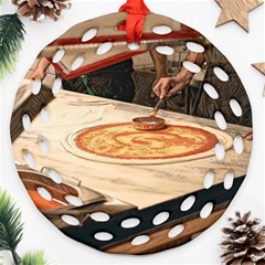 Let`s Make Pizza Ornament (round Filigree) by ConteMonfrey