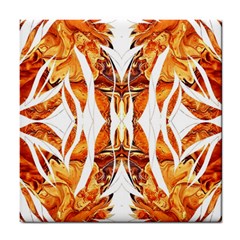 Dragon Symmetry I Tile Coaster by kaleidomarblingart