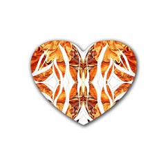 Dragon Symmetry I Rubber Heart Coaster (4 Pack) by kaleidomarblingart