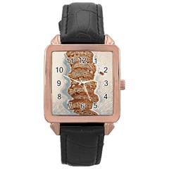 Bread Is Life - Italian Food Rose Gold Leather Watch  by ConteMonfrey