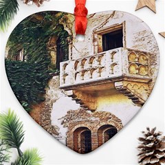 Juliet`s Windows   Heart Ornament (two Sides) by ConteMonfrey