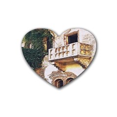 Juliet`s Windows   Rubber Coaster (heart) by ConteMonfrey