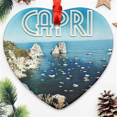 Capri, Italy Vintage Island  Ornament (heart) by ConteMonfrey