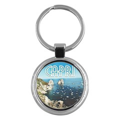 Capri, Italy Vintage Island  Key Chain (round) by ConteMonfrey