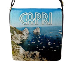 Capri, Italy Vintage Island  Flap Closure Messenger Bag (l) by ConteMonfrey