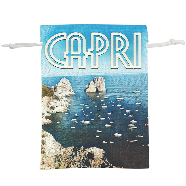 Capri, Italy Vintage Island  Lightweight Drawstring Pouch (XL)