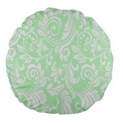 Clean Ornament Tribal Flowers  Large 18  Premium Flano Round Cushions by ConteMonfrey