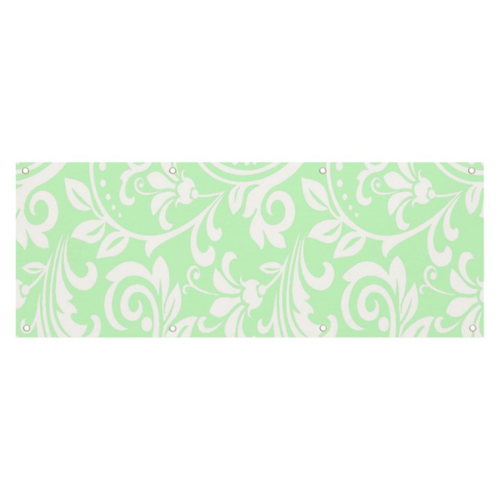 Clean Ornament Tribal Flowers  Banner and Sign 8  x 3 