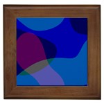 Blue Abstract 1118 - Groovy Blue And Purple Art Framed Tile Front