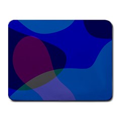 Blue Abstract 1118 - Groovy Blue And Purple Art Small Mousepad by KorokStudios