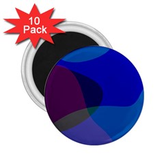 Blue Abstract 1118 - Groovy Blue And Purple Art 2 25  Magnets (10 Pack)  by KorokStudios