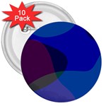 Blue Abstract 1118 - Groovy Blue And Purple Art 3  Buttons (10 pack)  Front