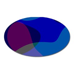 Blue Abstract 1118 - Groovy Blue And Purple Art Oval Magnet