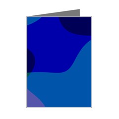 Blue Abstract 1118 - Groovy Blue And Purple Art Mini Greeting Card by KorokStudios