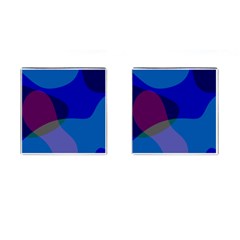 Blue Abstract 1118 - Groovy Blue And Purple Art Cufflinks (square) by KorokStudios