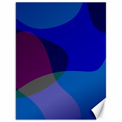 Blue Abstract 1118 - Groovy Blue And Purple Art Canvas 18  X 24  by KorokStudios