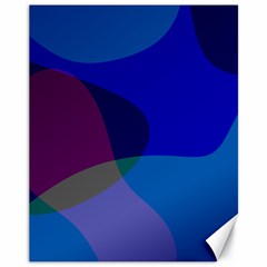 Blue Abstract 1118 - Groovy Blue And Purple Art Canvas 11  X 14  by KorokStudios