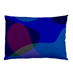 Blue Abstract 1118 - Groovy Blue And Purple Art Pillow Case by KorokStudios