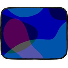 Blue Abstract 1118 - Groovy Blue And Purple Art Fleece Blanket (mini) by KorokStudios