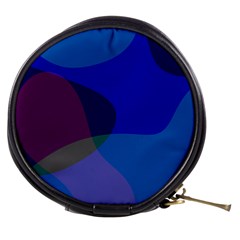 Blue Abstract 1118 - Groovy Blue And Purple Art Mini Makeup Bag by KorokStudios