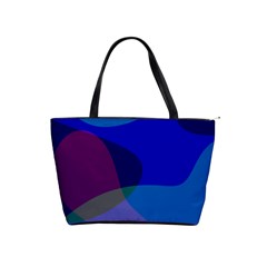 Blue Abstract 1118 - Groovy Blue And Purple Art Classic Shoulder Handbag by KorokStudios