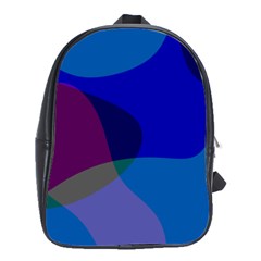 Blue Abstract 1118 - Groovy Blue And Purple Art School Bag (large) by KorokStudios